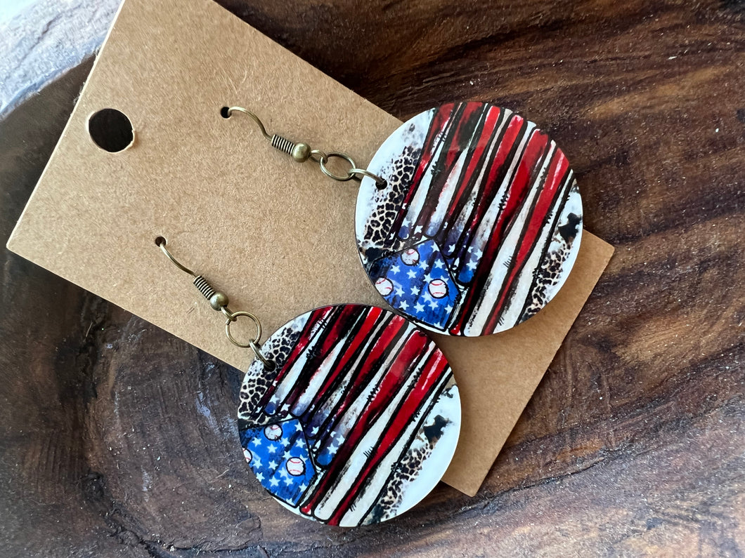 Baseball Flag Earrings